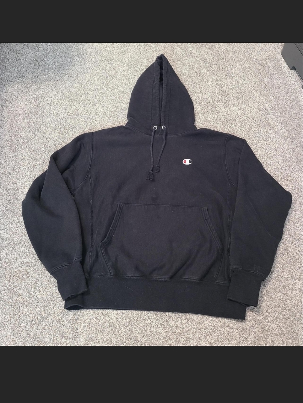 Champion black reverse weave hoodie Size M